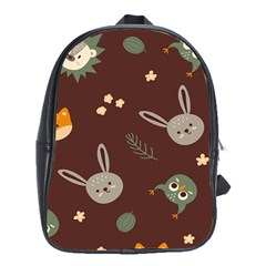 Rabbits, Owls And Cute Little Porcupines  School Bag (xl) by ConteMonfreyShop