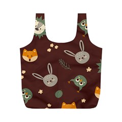 Rabbits, Owls And Cute Little Porcupines  Full Print Recycle Bag (m) by ConteMonfreyShop