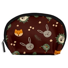 Rabbits, Owls And Cute Little Porcupines  Accessory Pouch (large) by ConteMonfreyShop