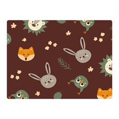 Rabbits, Owls And Cute Little Porcupines  Double Sided Flano Blanket (mini) by ConteMonfreyShop