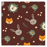 Rabbits, Owls And Cute Little Porcupines  Square Satin Scarf (36  x 36 ) Front