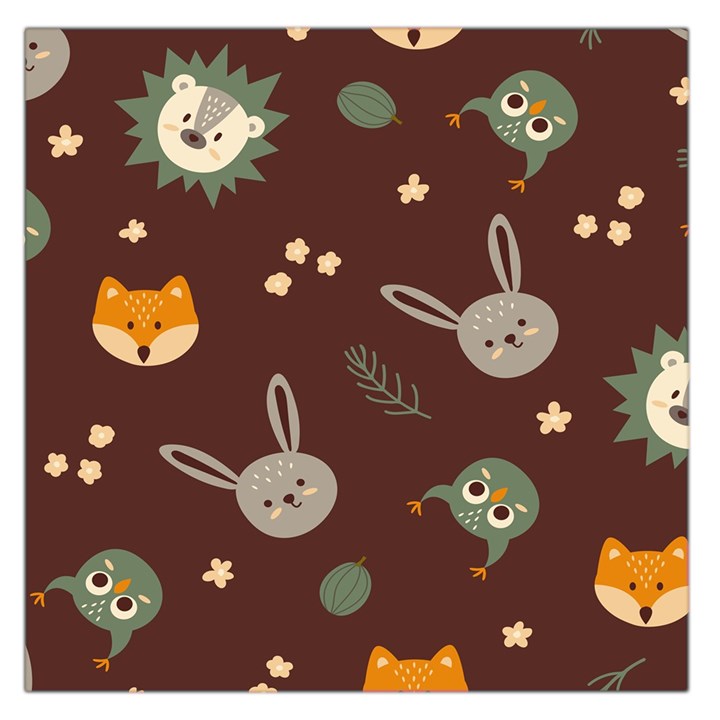 Rabbits, Owls And Cute Little Porcupines  Square Satin Scarf (36  x 36 )