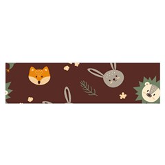 Rabbits, Owls And Cute Little Porcupines  Oblong Satin Scarf (16  X 60 ) by ConteMonfreyShop