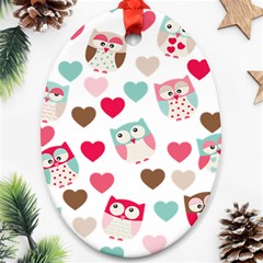 Lovely Owls Ornament (oval) by ConteMonfreyShop