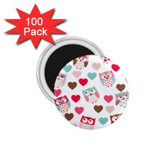 Lovely Owls 1 75  Magnet (100 Pack)  by ConteMonfreyShop