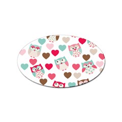 Lovely Owls Sticker (oval) by ConteMonfreyShop