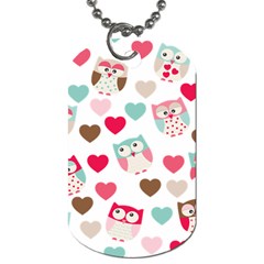 Lovely Owls Dog Tag (one Side) by ConteMonfreyShop