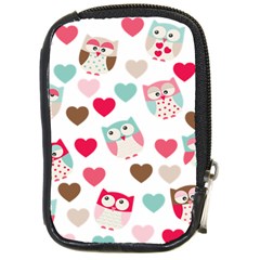 Lovely Owls Compact Camera Leather Case by ConteMonfreyShop