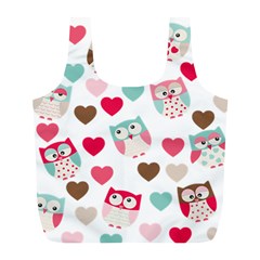 Lovely Owls Full Print Recycle Bag (l) by ConteMonfreyShop