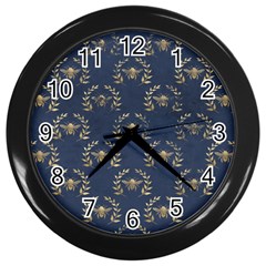 Blue Golden Bee   Wall Clock (black) by ConteMonfreyShop