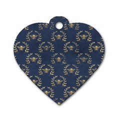 Blue Golden Bee   Dog Tag Heart (one Side)