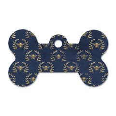 Blue Golden Bee   Dog Tag Bone (two Sides)