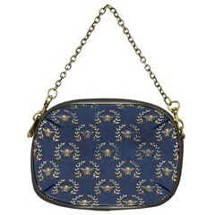 Blue Golden Bee   Chain Purse (one Side)