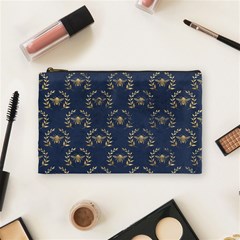 Blue Golden Bee   Cosmetic Bag (medium)