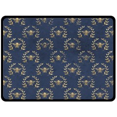 Blue Golden Bee   Fleece Blanket (large)