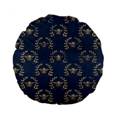 Blue Golden Bee   Standard 15  Premium Round Cushion 