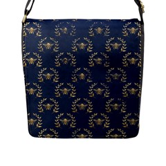 Blue Golden Bee   Flap Closure Messenger Bag (l)