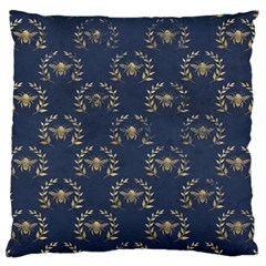 Blue Golden Bee   Large Flano Cushion Case (two Sides) by ConteMonfreyShop