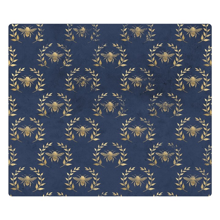 Blue Golden Bee   Double Sided Flano Blanket (Small)