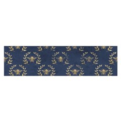 Blue Golden Bee   Oblong Satin Scarf (16  X 60 ) by ConteMonfreyShop