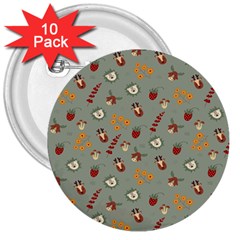 Wild Forest Friends  3  Button (10 Pack)