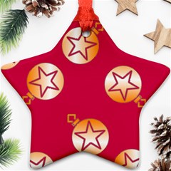 Orange Ornaments With Stars Pink Ornament (star) by TetiBright