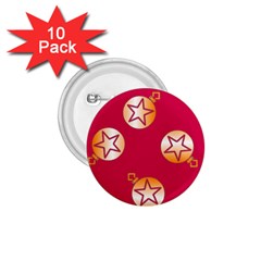 Orange Ornaments With Stars Pink 1 75  Buttons (10 Pack) by TetiBright