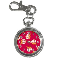 Orange Ornaments With Stars Pink Key Chain Watches