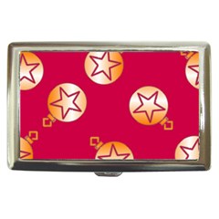 Orange Ornaments With Stars Pink Cigarette Money Case