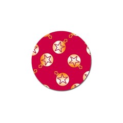 Orange Ornaments With Stars Pink Golf Ball Marker (4 Pack)