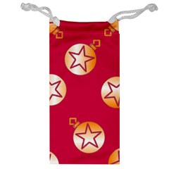 Orange Ornaments With Stars Pink Jewelry Bag