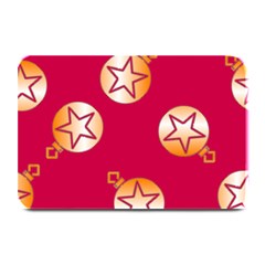 Orange Ornaments With Stars Pink Plate Mats by TetiBright