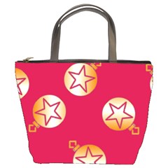 Orange Ornaments With Stars Pink Bucket Bag