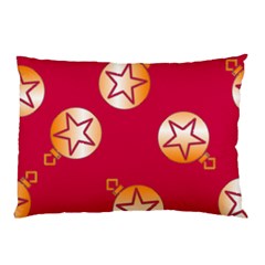 Orange Ornaments With Stars Pink Pillow Case by TetiBright