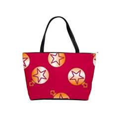 Orange Ornaments With Stars Pink Classic Shoulder Handbag by TetiBright