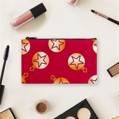 Orange Ornaments With Stars Pink Cosmetic Bag (small)