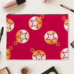 Orange Ornaments With Stars Pink Cosmetic Bag (xl) by TetiBright