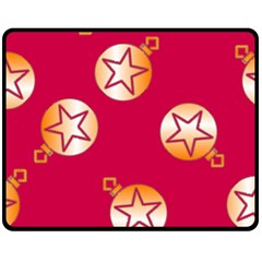 Orange Ornaments With Stars Pink Fleece Blanket (medium) 