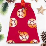 Orange Ornaments With Stars Pink Ornament (Bell) Front