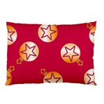 Orange Ornaments With Stars Pink Pillow Case (Two Sides) Back