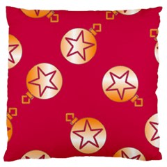 Orange Ornaments With Stars Pink Large Cushion Case (one Side) by TetiBright