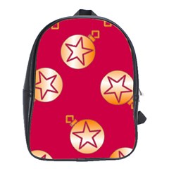 Orange Ornaments With Stars Pink School Bag (xl) by TetiBright