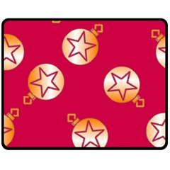 Orange Ornaments With Stars Pink Double Sided Fleece Blanket (medium)  by TetiBright