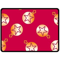 Orange Ornaments With Stars Pink Double Sided Fleece Blanket (large)  by TetiBright