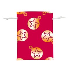 Orange Ornaments With Stars Pink Lightweight Drawstring Pouch (s)