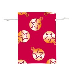 Orange Ornaments With Stars Pink Lightweight Drawstring Pouch (l) by TetiBright