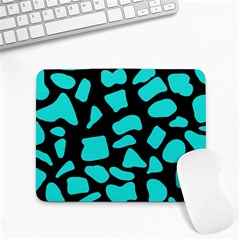 Cow Background Neon Blue Black Small Mousepad by ConteMonfreyShop