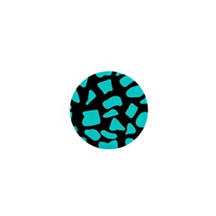 Cow Background Neon Blue Black 1  Mini Button by ConteMonfreyShop