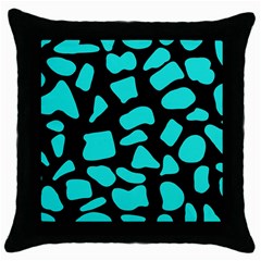 Cow Background Neon Blue Black Throw Pillow Case (black) by ConteMonfreyShop