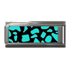 Cow Background Neon Blue Black Superlink Italian Charm (9mm) by ConteMonfreyShop